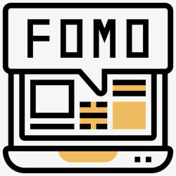 fomoFomo社交媒体战略4黄影图标高清图片