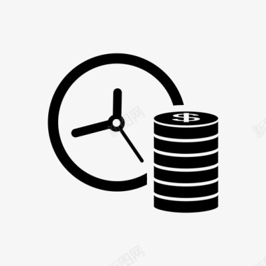 矢量服务器托管服务器持续时间时间图标图标