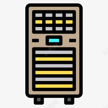 网格装置空调电子装置19线性颜色图标图标