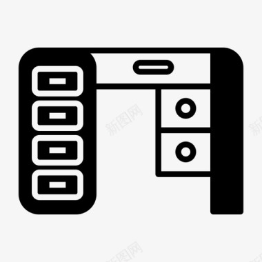 办公室伏案工作办公桌家具办公室图标图标