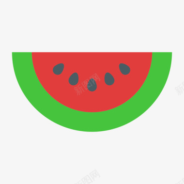 西瓜水果和蔬菜38扁平图标图标