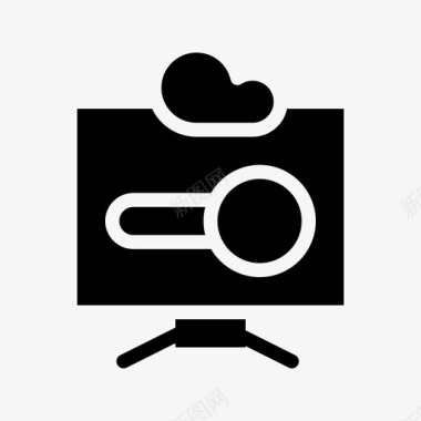 云服务器云计算机数据图标图标