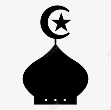 清真寺开斋节穆斯林图标图标