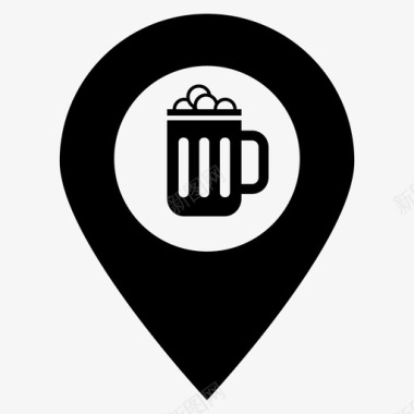 酒吧位置啤酒杯饮料图标图标