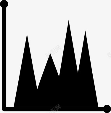 上升折线图图表累积增加图标图标