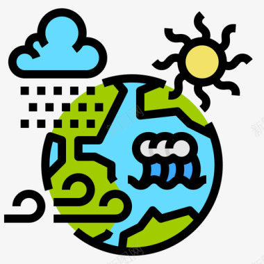 214气候生态214线性颜色图标图标