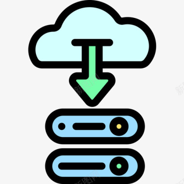 矢量服务器服务器数据库和服务器11线性颜色图标图标