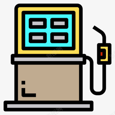 装置燃料电子装置19线性颜色图标图标