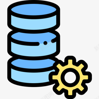 矢量服务器服务器数据库和服务器11线性颜色图标图标