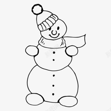 圣诞雪人雪人人物圣诞节图标图标
