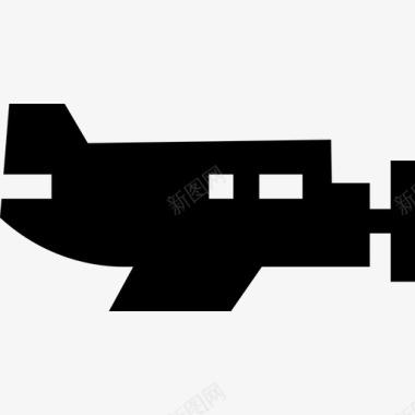 小型鱼种小型飞机车辆和运输工具3台满载图标图标