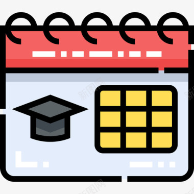 页日历图标日历毕业9线颜色图标图标