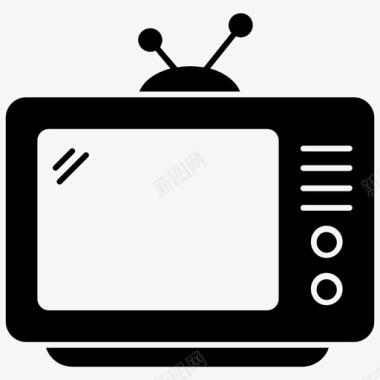 复古电视电子设备电视机图标图标