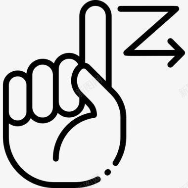 字母Z聋哑字母线性图标图标