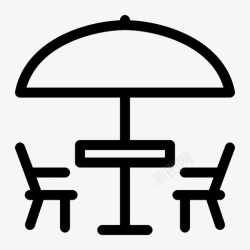海滨长廊露台海滩室外图标高清图片