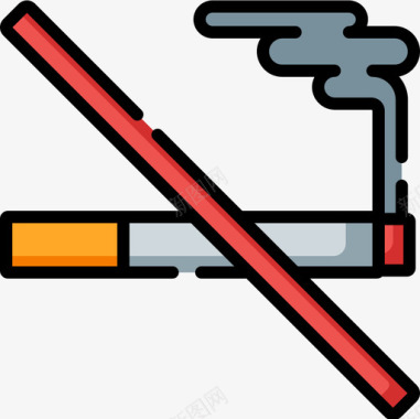 吸烟的诱惑禁止吸烟戒烟9线性颜色图标图标