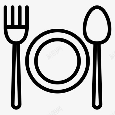 采购产品匙叉和盘子匙叉和盘子餐具图标图标