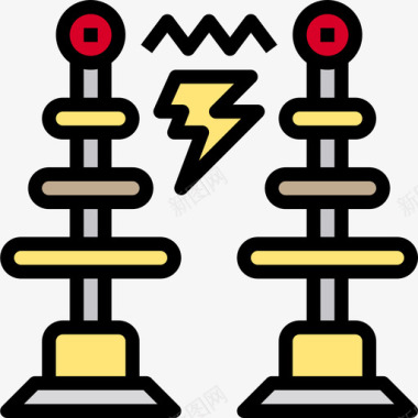 大能量特斯拉能量6线性颜色图标图标