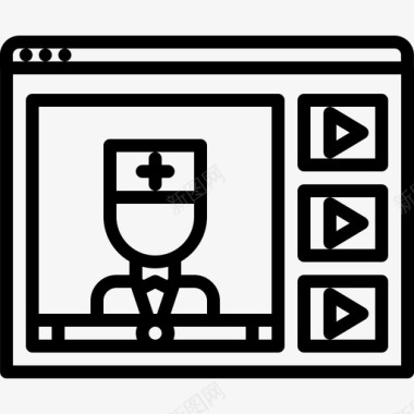 医学器材视频课医学技术7线性图标图标