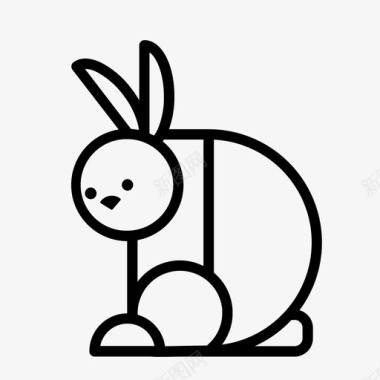 兔子复活节绒毛图标图标