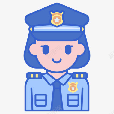 女警察47号警察直系肤色图标图标