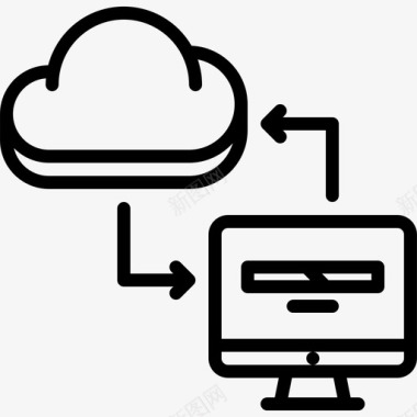 云闪付图标云计算云技术31线性图标图标