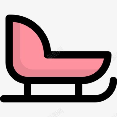 骑雪橇雪橇冬季101线性颜色图标图标