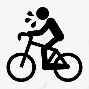 骑自行车健身健康图标图标