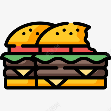 垃圾删除图标垃圾食品上瘾2线性颜色图标图标