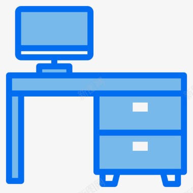 蓝色科技办公办公桌家用19蓝色图标图标