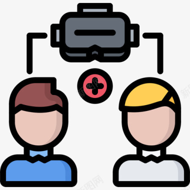 黑色VR眼镜Vr眼镜虚拟现实90颜色图标图标