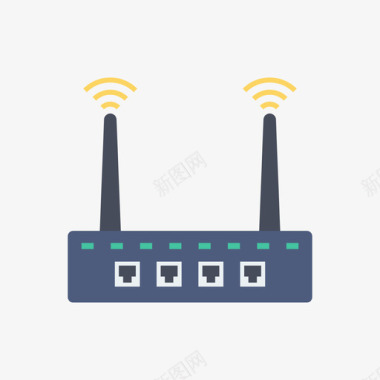 家用电子产品路由器家用设备和电器5扁平图标图标