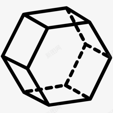 六角形棱柱二维二维形状图标图标
