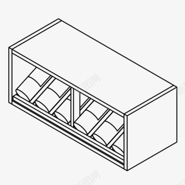 服饰陈列葡萄酒储藏瓶子陈列图标图标