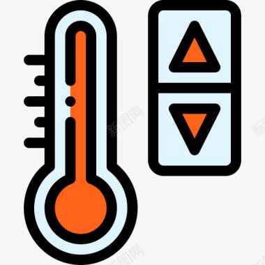 温度限制温度智能家居8线性颜色图标图标