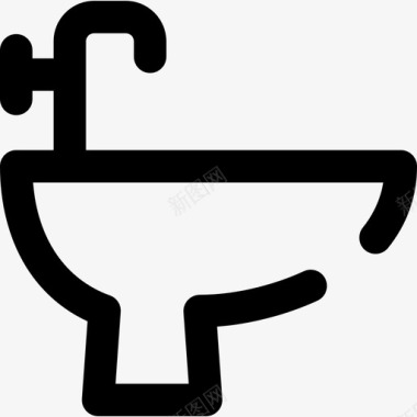 坐浴盆管道工20轮廓图标图标