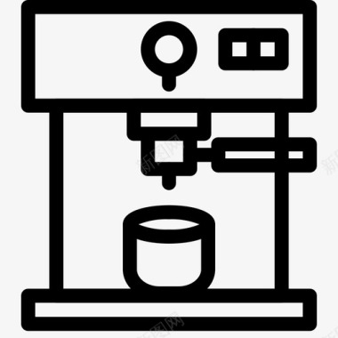 平底锅咖啡机咖啡冰块图标图标