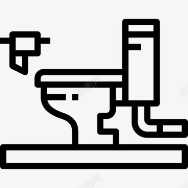 长水管卫生间水管工7线性图标图标