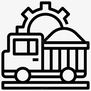 工程车辆自卸汽车建筑和工具运输图标图标