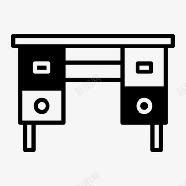 办公桌俯视图办公桌装饰家具图标图标