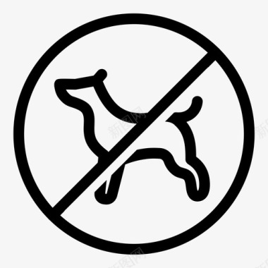禁止遛狗禁止警告图标图标
