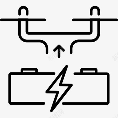监控摄像机四旋翼机电池蓄电池充电图标图标
