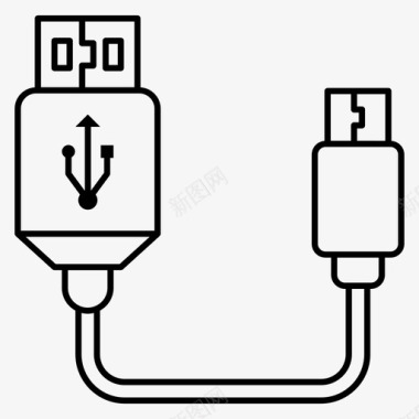 电脑标志usb线数据线usb插孔图标图标