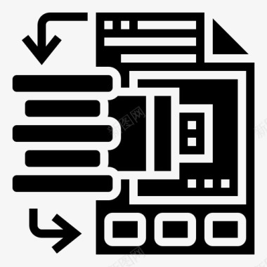 矢量服务器备份数据存储图标图标