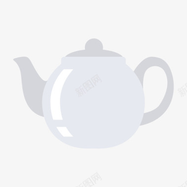 茶壶家用电器5件扁平图标图标