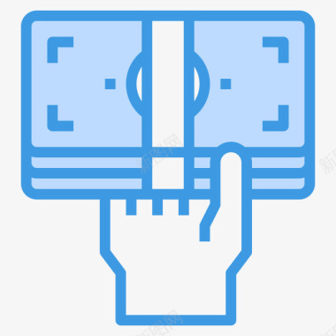 红包现金现金账单和付款5蓝色图标图标