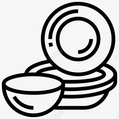 餐具碗盘子图标图标