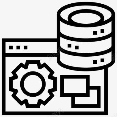 矢量服务器服务器数据库管理线性图标图标