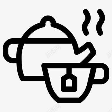 茶热饮料茶杯图标图标