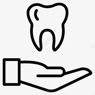牙齿护理手图标图标